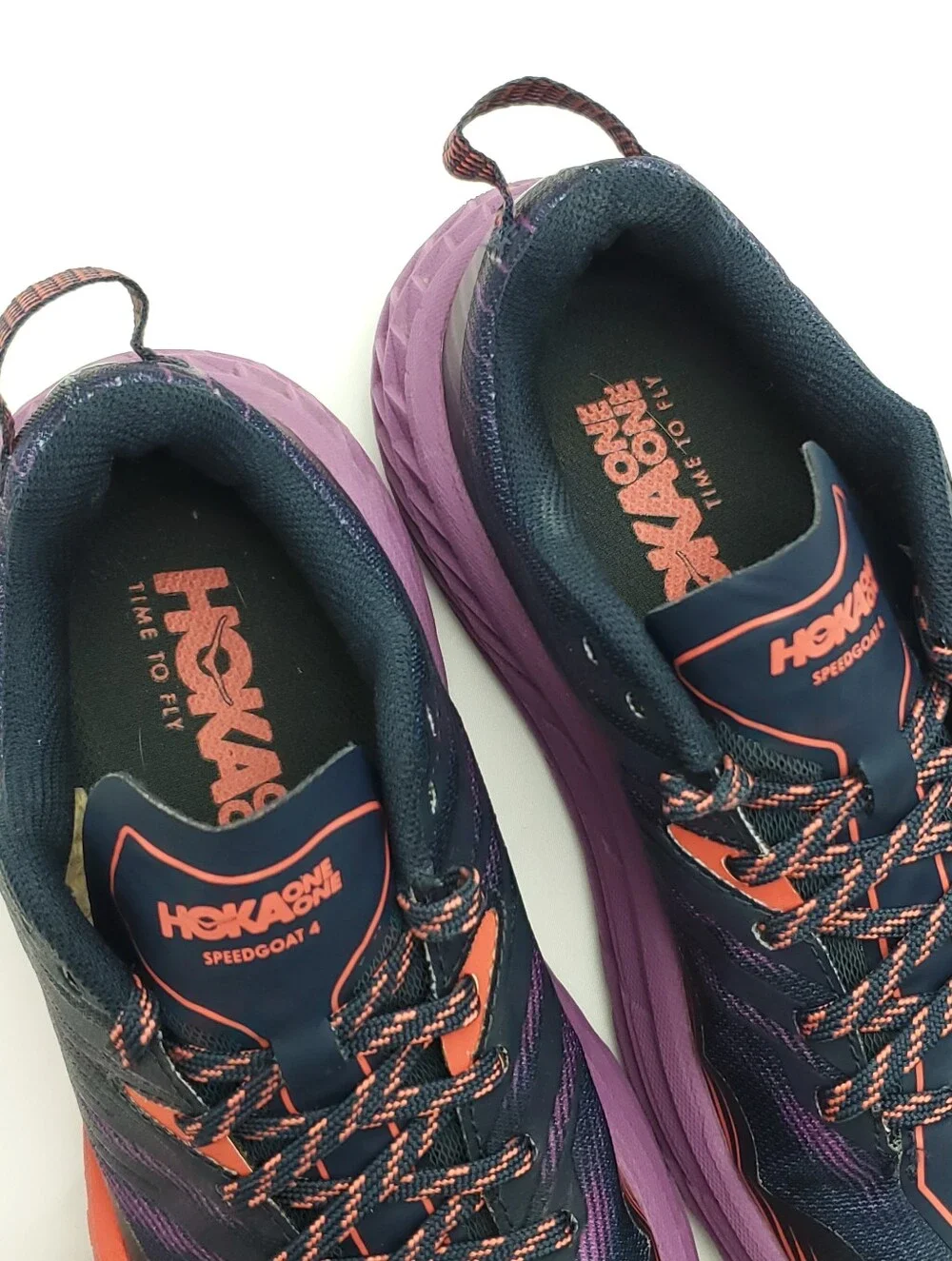 Hoka One One Speedgoat 4 Trail Running Shoes Women Size 7 Outer Space Hot Coral